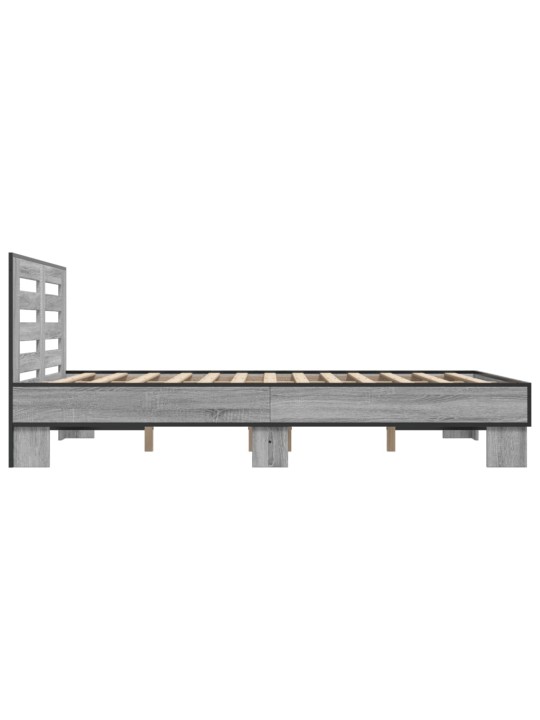 Sängynrunko harmaa Sonoma 135x190 cm tekninen puu ja metalli