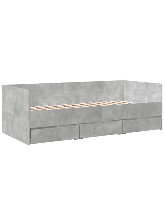 Vuodesohva laatikoilla ei patjaa betoninharmaa 90x200 cm