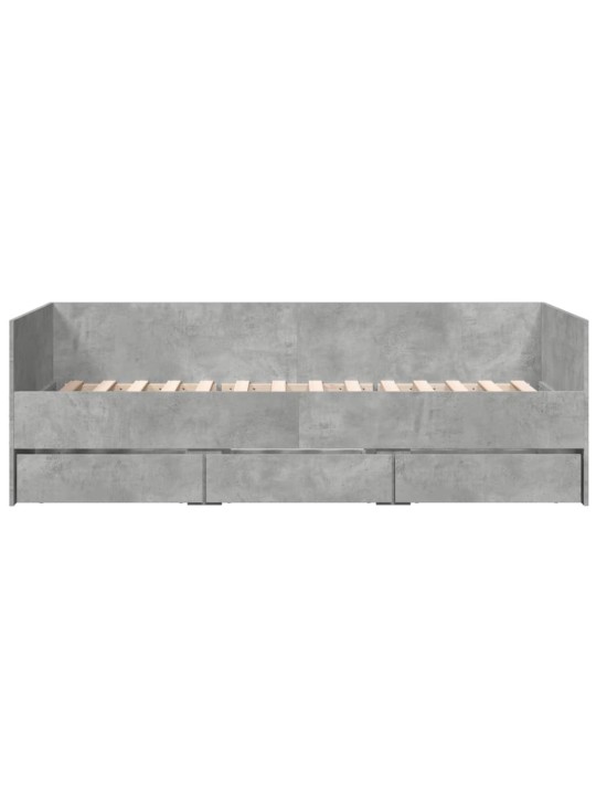 Vuodesohva laatikoilla ei patjaa betoninharmaa 90x200 cm