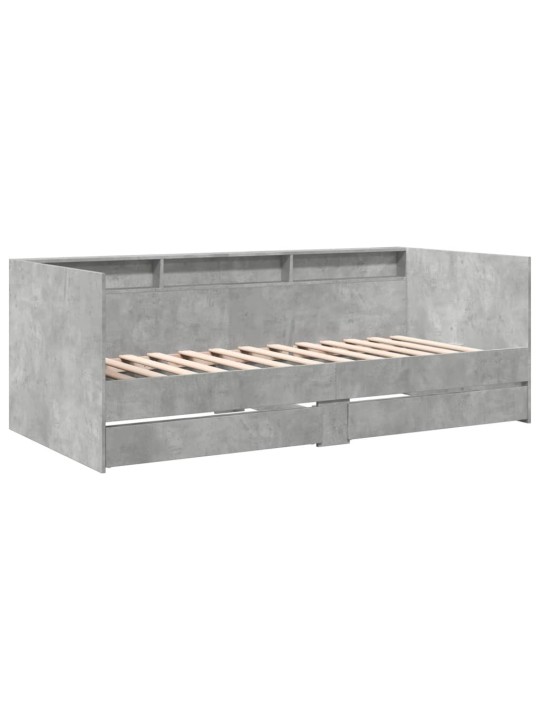 Vuodesohva laatikoilla ei patjaa betoninharmaa 75x190 cm