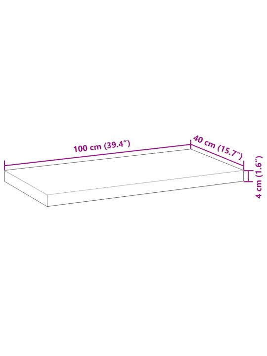 Kelluva hylly 100x40x4 cm käsittelemätön täysi akasiapuu