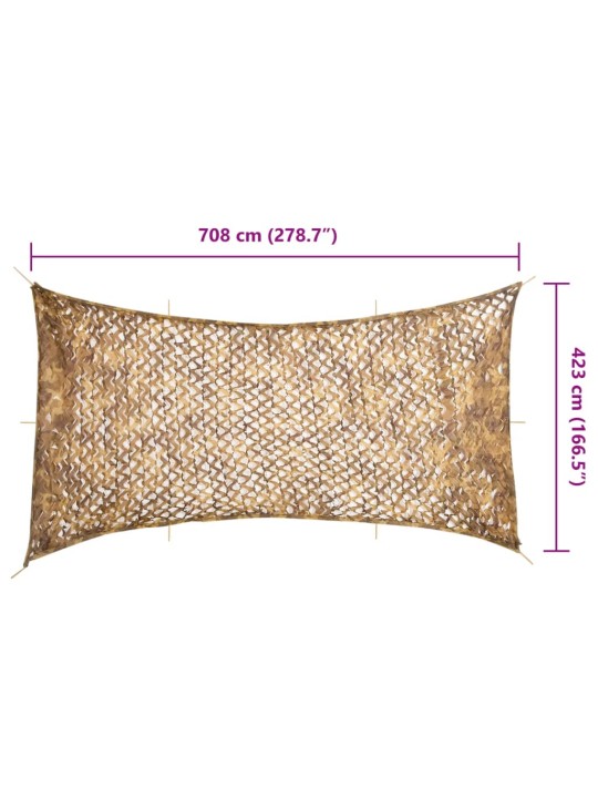 Naamiointiverkko säilytyspussilla 708x423 cm hiekkaa