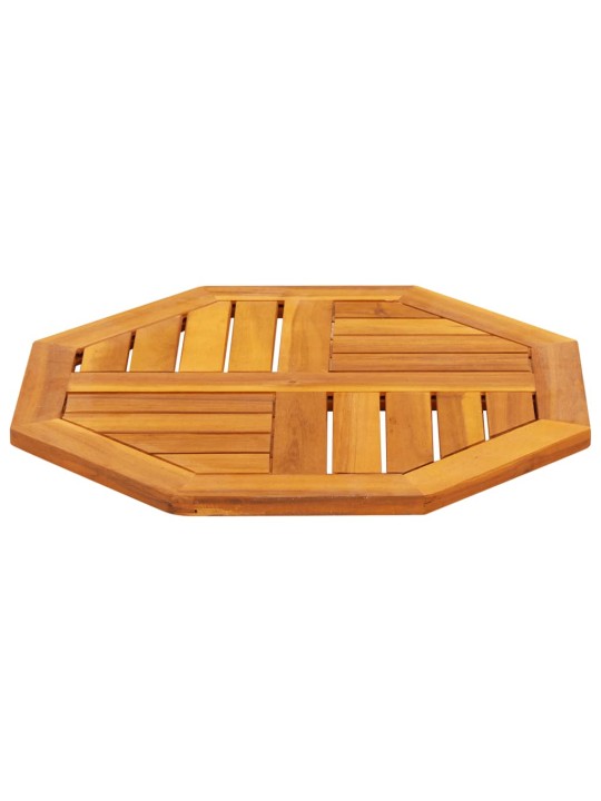 Pöytälevy 50x50x2 cm kahdeksankulmainen massiivipuu akaasia