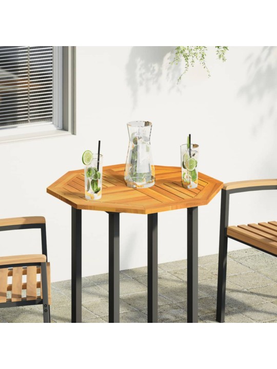 Pöytälevy 70x70x2 cm kahdeksankulmainen massiivipuu akaasia