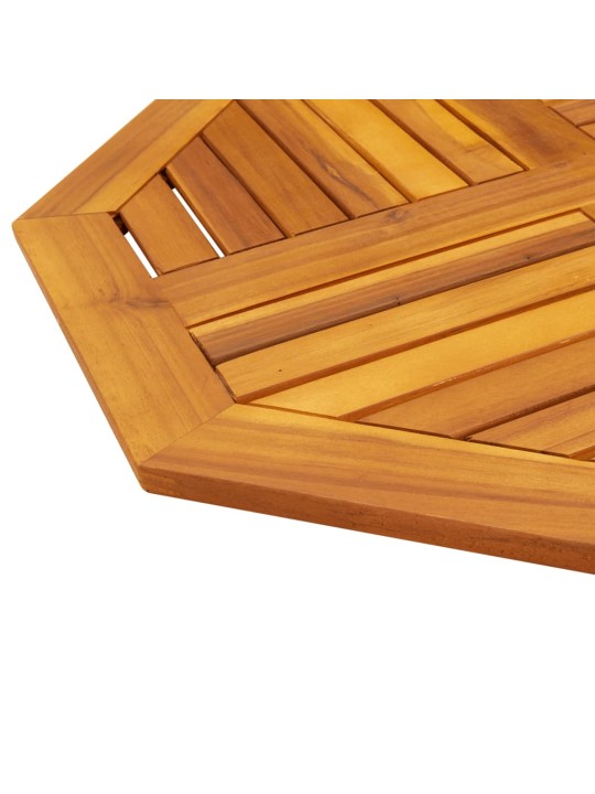Pöytälevy 70x70x2 cm kahdeksankulmainen massiivipuu akaasia