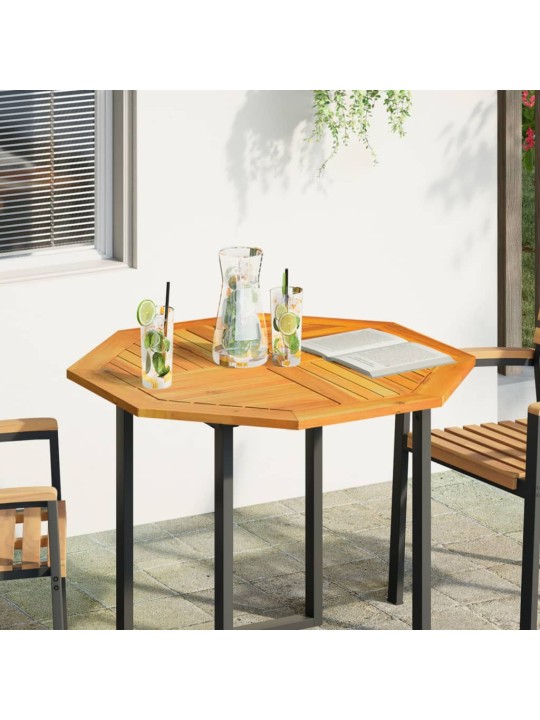 Pöytälevy 90x90x2,2 cm kahdeksankulmainen massiivipuu akaasia