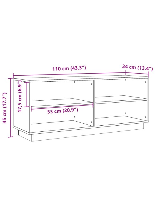 Kenkäkaappi vahanruskea 110x34x45 cm täysi mänty