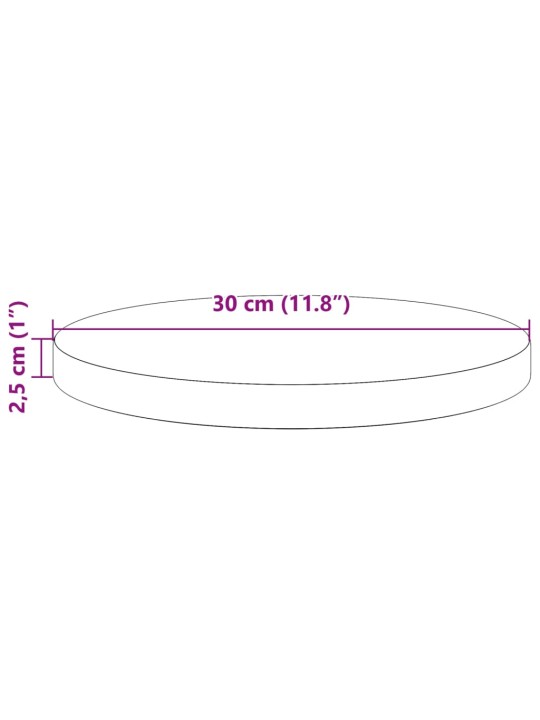 Pöytälevy pyöreä vahanruskea Ø30x2,5 cm täysi mänty