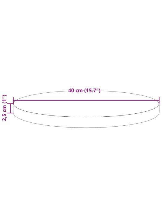 Pöytälevy pyöreä vahanruskea Ø40x2,5 cm täysi mänty