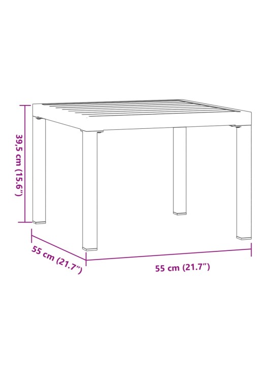 Ulkosohvapöytä musta 55x55x39,5 cm jauhemaalattu teräs