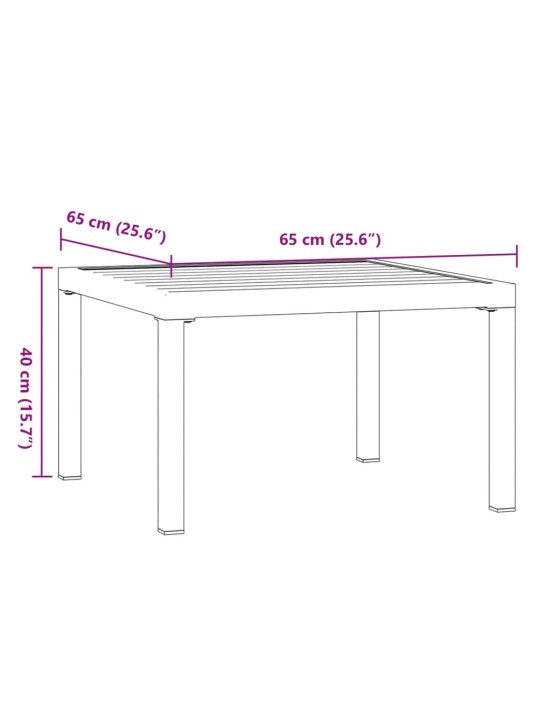 Ulkosohvapöytä musta 65x65x40 cm alumiini