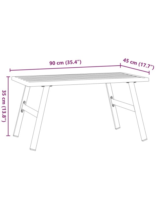 Ulkosohvapöytä musta 90x45x35 cm jauhemaalattu teräs