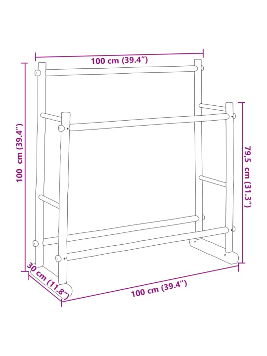 Vaateteline 100x30x100 cm bambu