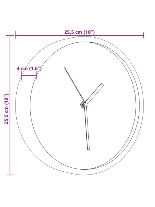 Seinäkello pinkki Ø25,5 cm polystyreeni ja lasi