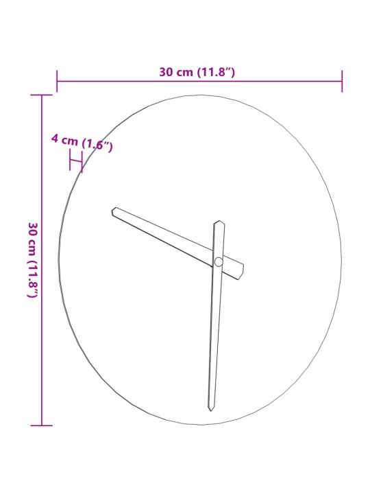 Seinäkello valaistut numerot ja viisarit keltainen Ø30 cm