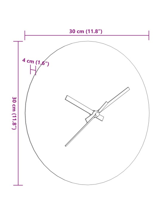 Seinäkello valaistut numerot ja viisarit ruskea Ø30 cm