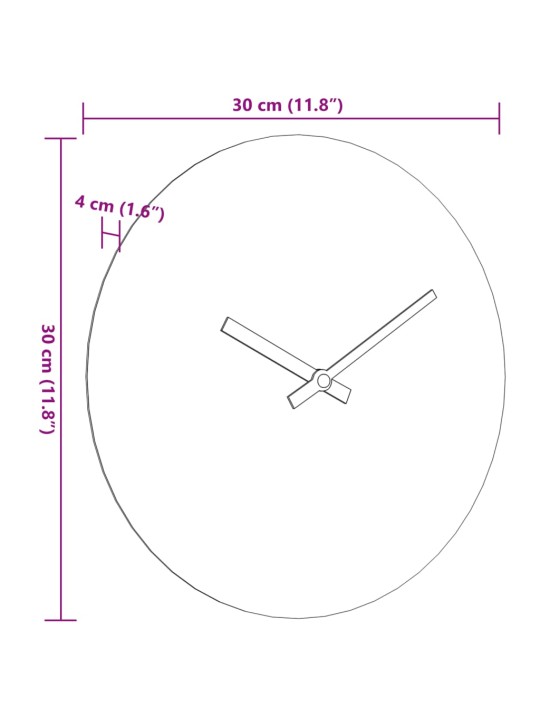 Seinäkello keltainen ja musta Ø30 cm tekninen puu