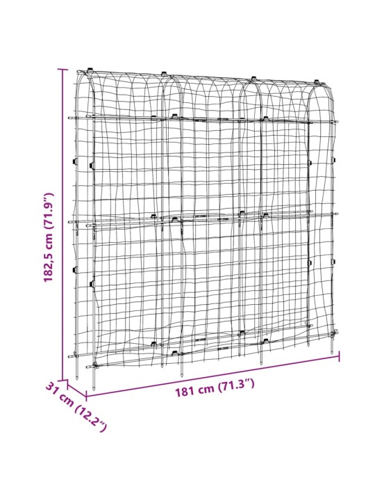Puutarhasäleikkö köynnöskasveille U-runko 181x31x182,5 cm teräs