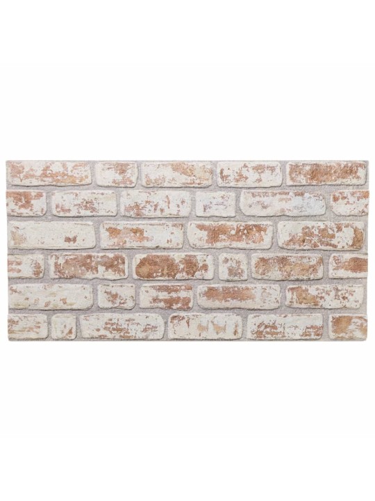 3D-seinäpaneelit 10 kpl punainen ja valkoinen 100x50 cm EPS