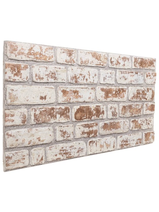 3D-seinäpaneelit 10 kpl punainen ja valkoinen 100x50 cm EPS