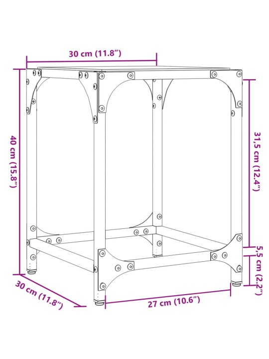 Sohvapöydät 2 kpl läpinäkyvä lasi pöytälevy 30x30x40 cm teräs