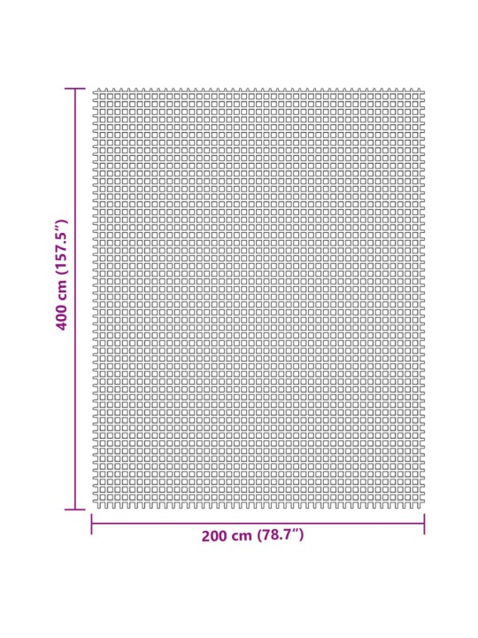 Retkeilymatto vaaleanharmaa 4x2 m