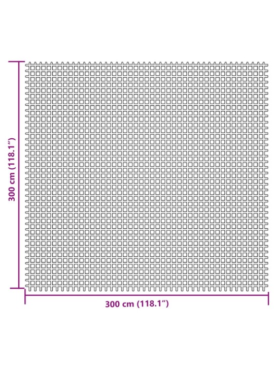 Retkeilymatto vaaleanharmaa 3x3 m