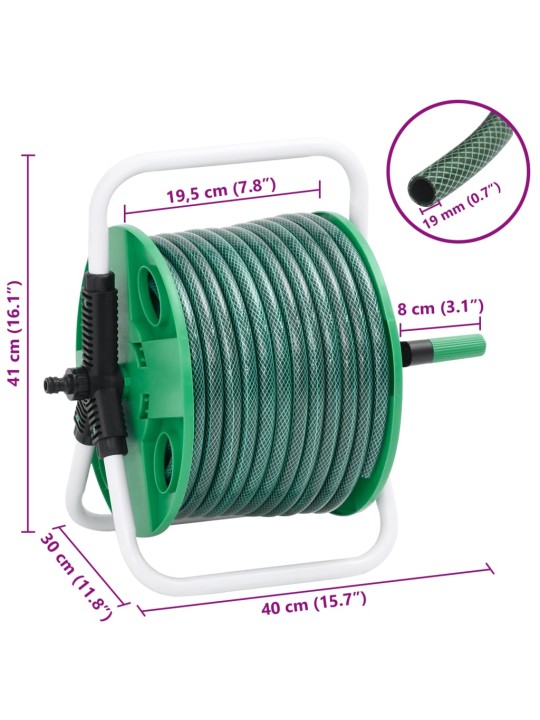 Vapaasti seisova letkukela vihreä letkuliitinsarja 0,75"20m PVC