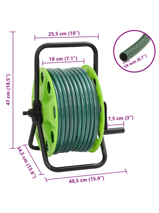 Vapaasti seisova letkukela vihreä letkuliitinsarja 0,75"20m PVC