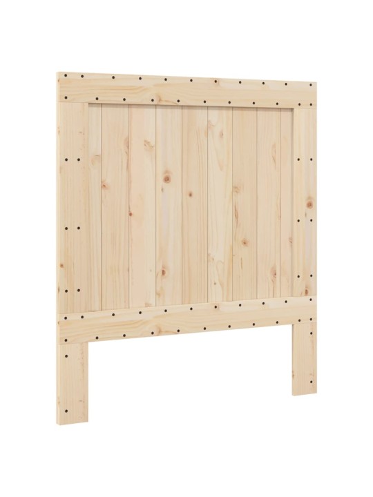 Sängynrunko sängynpäädyllä harmaa 90x200 cm täysi mänty