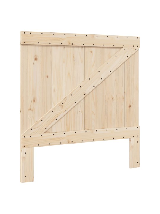 Sängynrunko sängynpäädyllä harmaa 100x200 cm täysi mänty