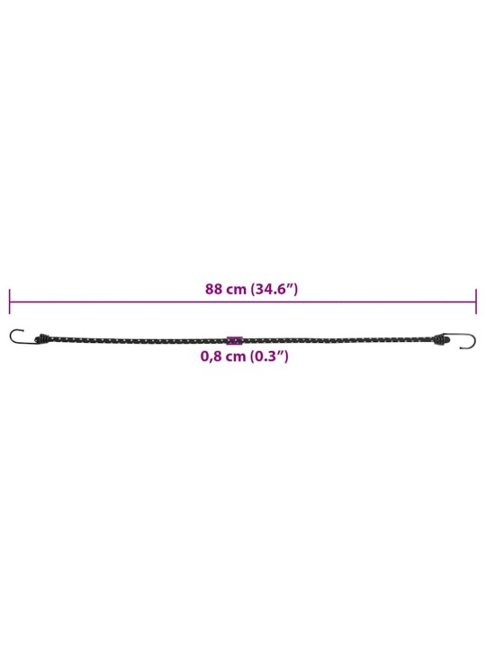 Heijastava mustekala koukuilla 10 kpl 88 cm