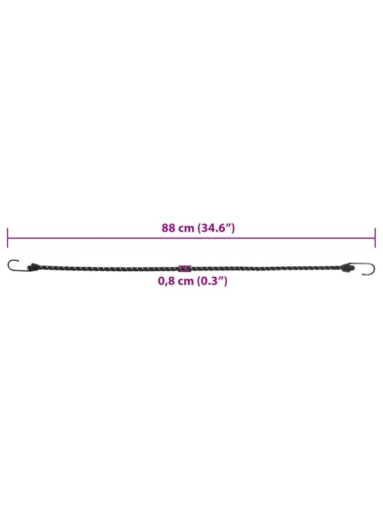 Heijastava mustekala koukuilla 25 kpl 88 cm