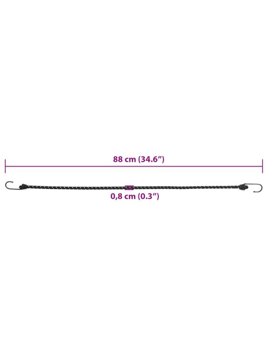 Heijastava mustekala koukuilla 50 kpl 88 cm