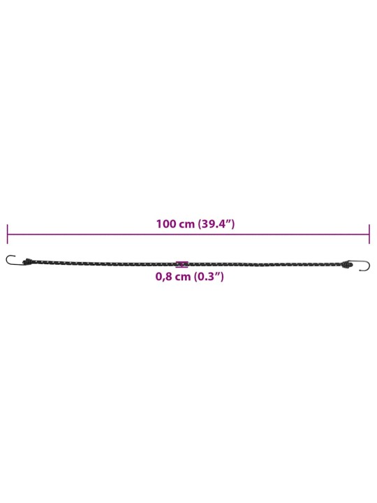 Heijastava mustekala koukuilla 10 kpl 100 cm