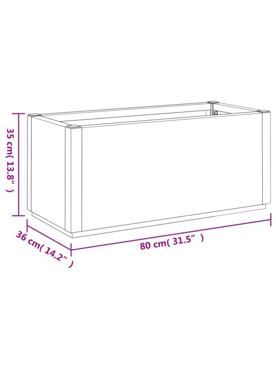 Ulkokukkalaatikko valkoinen 80x36x35 cm pp