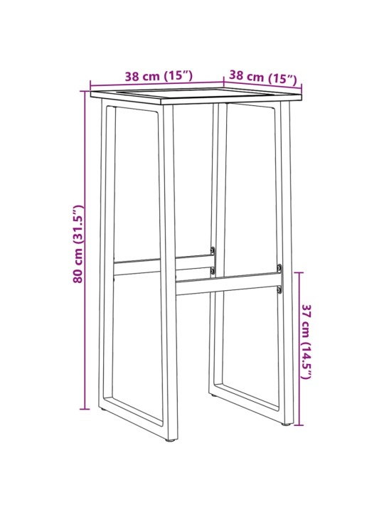 Baarijakkarat 2 kpl musta 38x38x80 cm jauhemaalattu teräs