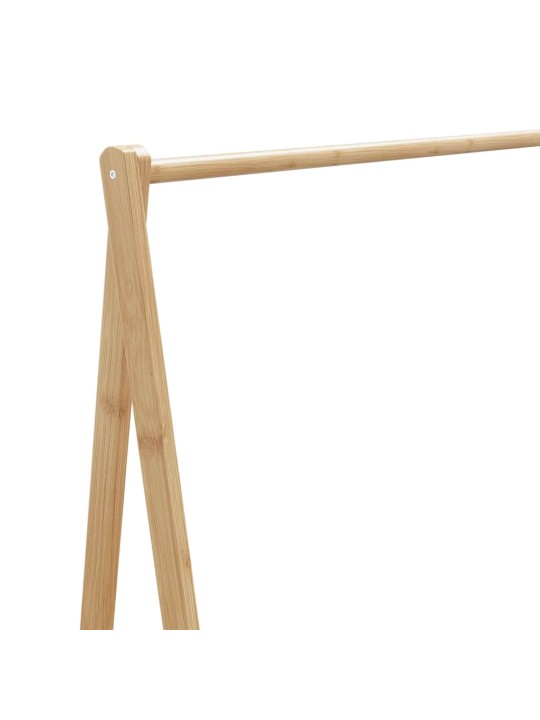 Vaateteline hyllyillä ja pyörillä 106x34x106,5 cm bambu