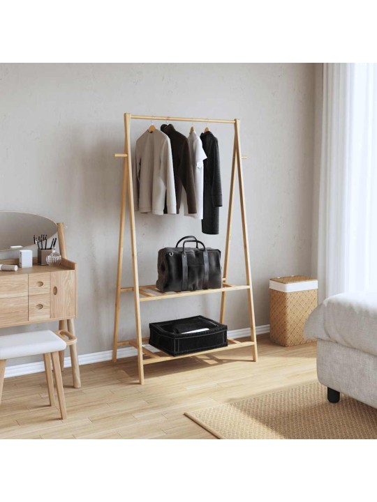 Vaateteline hyllyillä 96x45,5x150,5 cm bambu