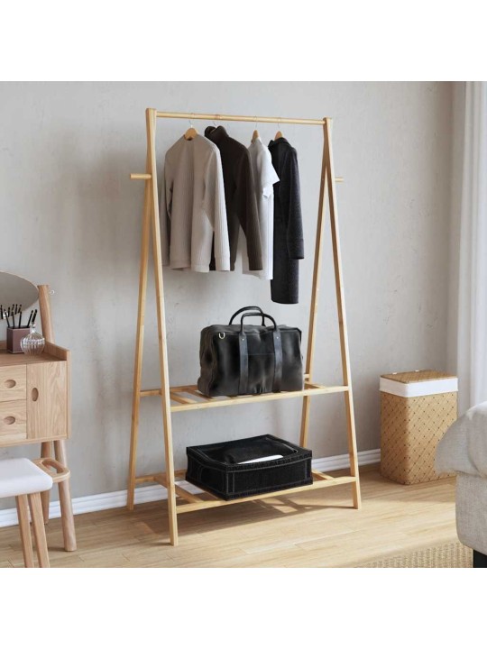 Vaateteline hyllyillä 96x45,5x150,5 cm bambu