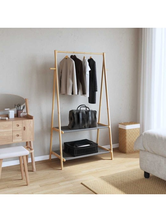 Vaateteline hyllyillä 96x45,5x150,5 cm bambu