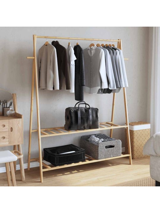 Vaateteline hyllyillä 132x45,5x150,5 cm bambu