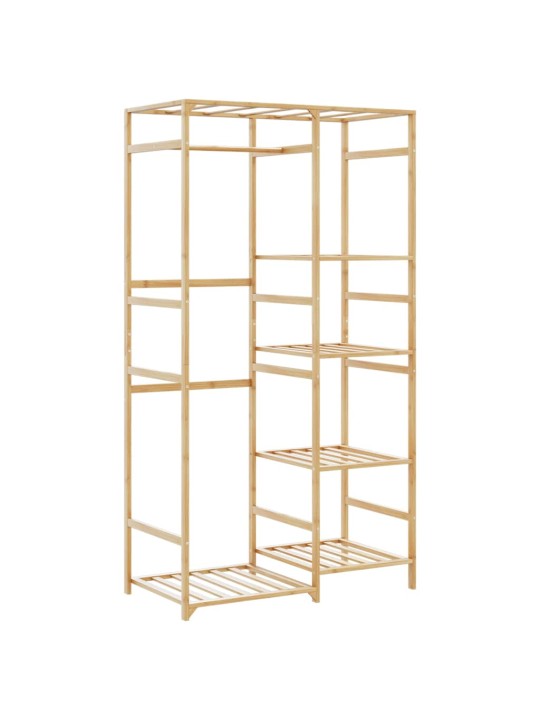 Vaateteline hyllyillä 100x50x184,5 cm bambu