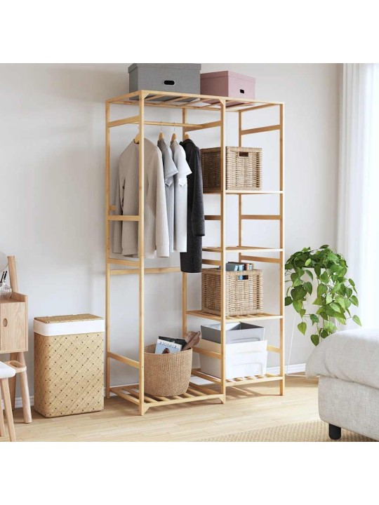 Vaateteline hyllyillä 100x50x184,5 cm bambu