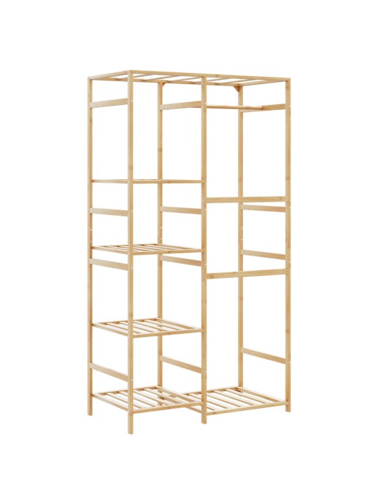 Vaateteline hyllyillä 100x50x184,5 cm bambu