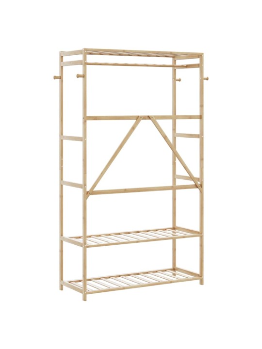 Vaateteline hyllyillä 110x40x175 cm bambu