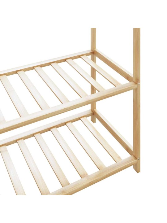 Vaateteline hyllyillä 110x40x175 cm bambu