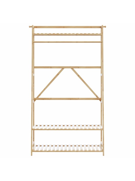 Vaateteline hyllyillä 110x40x180 cm bambu