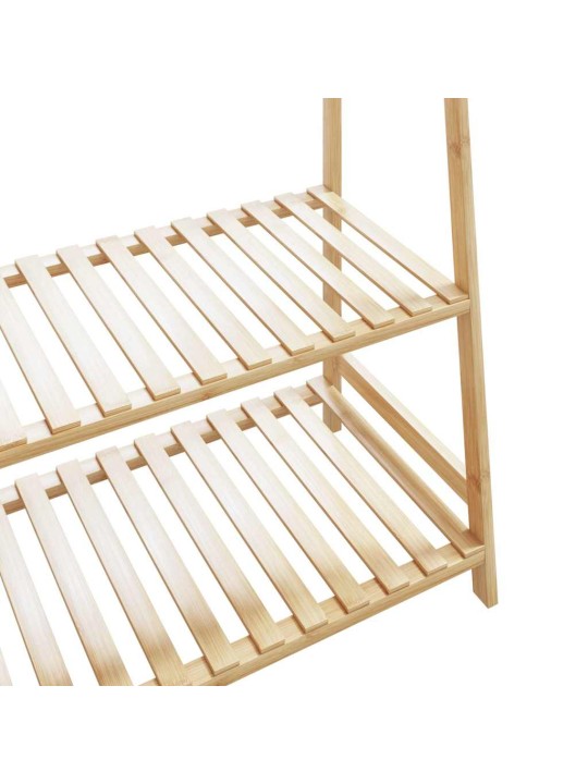 Vaateteline hyllyillä 110x40x180 cm bambu