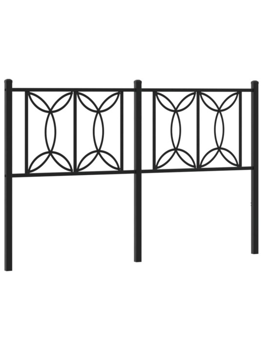 Metallinen sängynpääty musta 135 cm